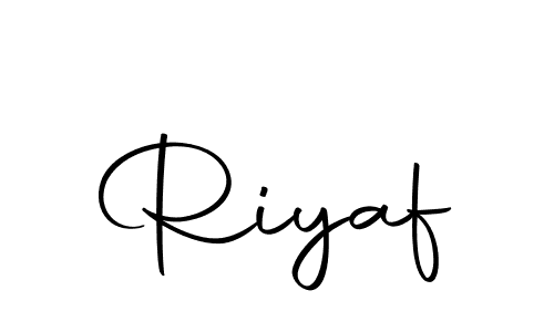 Design your own signature with our free online signature maker. With this signature software, you can create a handwritten (Autography-DOLnW) signature for name Riyaf. Riyaf signature style 10 images and pictures png