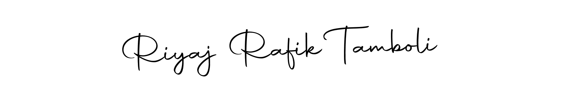 How to make Riyaj Rafik Tamboli name signature. Use Autography-DOLnW style for creating short signs online. This is the latest handwritten sign. Riyaj Rafik Tamboli signature style 10 images and pictures png