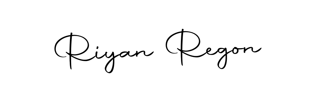 How to make Riyan Regon name signature. Use Autography-DOLnW style for creating short signs online. This is the latest handwritten sign. Riyan Regon signature style 10 images and pictures png