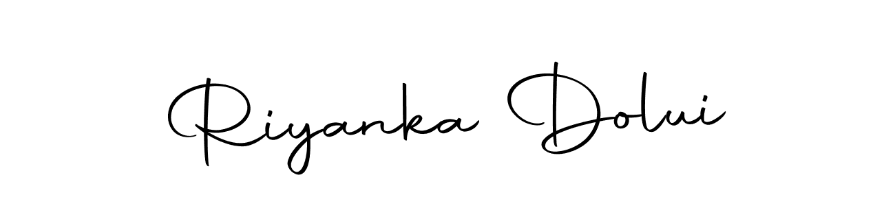 How to make Riyanka Dolui name signature. Use Autography-DOLnW style for creating short signs online. This is the latest handwritten sign. Riyanka Dolui signature style 10 images and pictures png