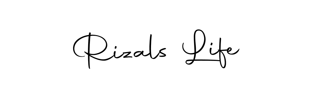 Design your own signature with our free online signature maker. With this signature software, you can create a handwritten (Autography-DOLnW) signature for name Rizals Life. Rizals Life signature style 10 images and pictures png