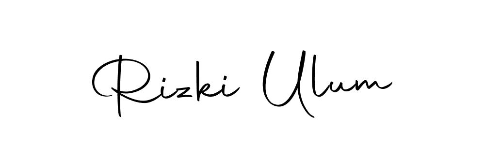 How to make Rizki Ulum name signature. Use Autography-DOLnW style for creating short signs online. This is the latest handwritten sign. Rizki Ulum signature style 10 images and pictures png