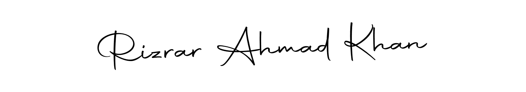 The best way (Autography-DOLnW) to make a short signature is to pick only two or three words in your name. The name Rizrar Ahmad Khan include a total of six letters. For converting this name. Rizrar Ahmad Khan signature style 10 images and pictures png