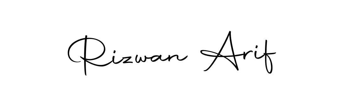 How to make Rizwan Arif name signature. Use Autography-DOLnW style for creating short signs online. This is the latest handwritten sign. Rizwan Arif signature style 10 images and pictures png