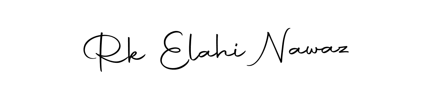 How to make Rk Elahi Nawaz name signature. Use Autography-DOLnW style for creating short signs online. This is the latest handwritten sign. Rk Elahi Nawaz signature style 10 images and pictures png