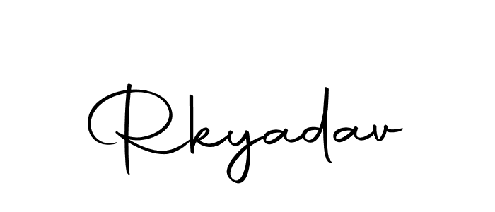 How to make Rkyadav name signature. Use Autography-DOLnW style for creating short signs online. This is the latest handwritten sign. Rkyadav signature style 10 images and pictures png