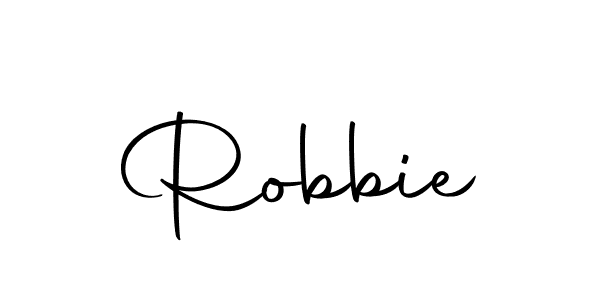 Design your own signature with our free online signature maker. With this signature software, you can create a handwritten (Autography-DOLnW) signature for name Robbie. Robbie signature style 10 images and pictures png