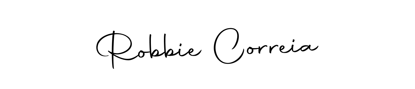 Design your own signature with our free online signature maker. With this signature software, you can create a handwritten (Autography-DOLnW) signature for name Robbie Correia. Robbie Correia signature style 10 images and pictures png