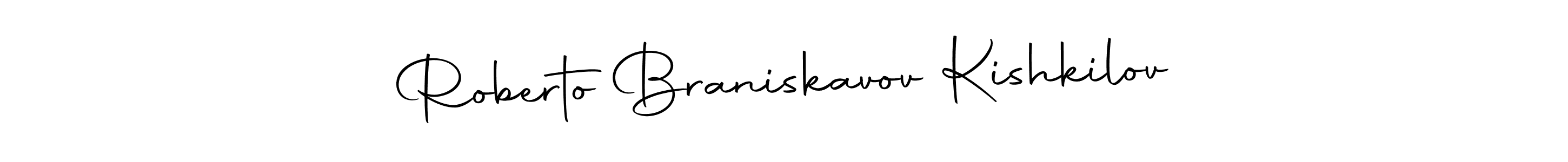 Create a beautiful signature design for name Roberto Braniskavov Kishkilov. With this signature (Autography-DOLnW) fonts, you can make a handwritten signature for free. Roberto Braniskavov Kishkilov signature style 10 images and pictures png