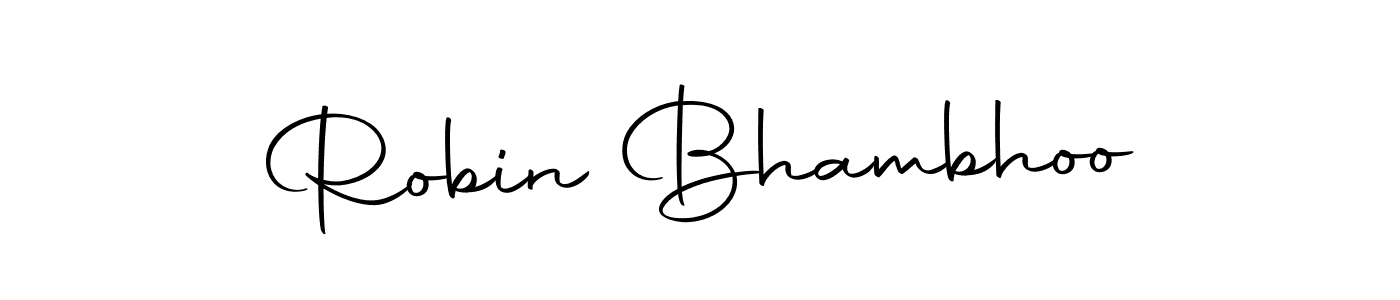 Robin Bhambhoo stylish signature style. Best Handwritten Sign (Autography-DOLnW) for my name. Handwritten Signature Collection Ideas for my name Robin Bhambhoo. Robin Bhambhoo signature style 10 images and pictures png