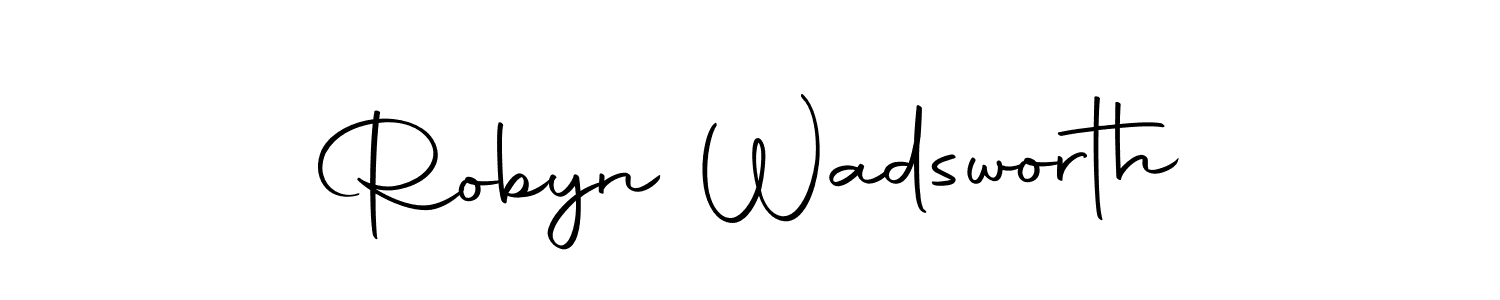 How to make Robyn Wadsworth name signature. Use Autography-DOLnW style for creating short signs online. This is the latest handwritten sign. Robyn Wadsworth signature style 10 images and pictures png