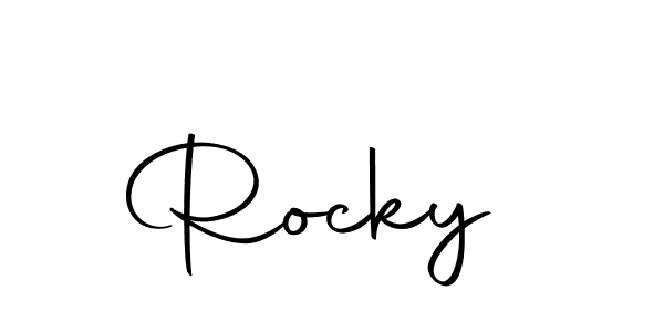 Make a beautiful signature design for name Rocky . With this signature (Autography-DOLnW) style, you can create a handwritten signature for free. Rocky  signature style 10 images and pictures png