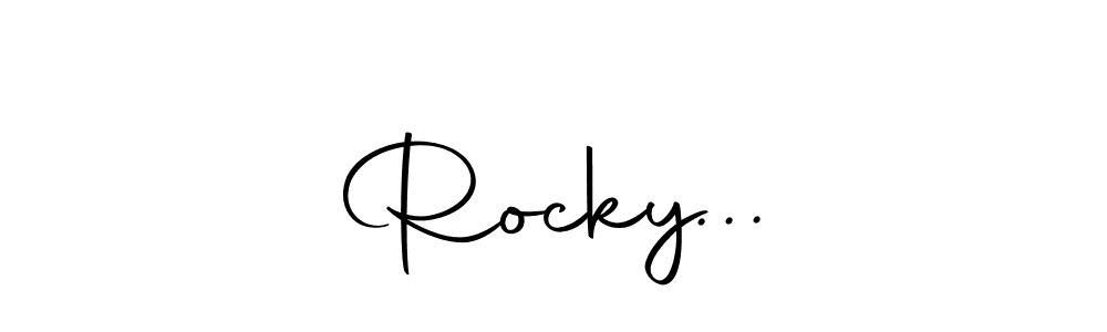 Similarly Autography-DOLnW is the best handwritten signature design. Signature creator online .You can use it as an online autograph creator for name Rocky  .... Rocky  ... signature style 10 images and pictures png