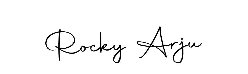 Create a beautiful signature design for name Rocky Arju. With this signature (Autography-DOLnW) fonts, you can make a handwritten signature for free. Rocky Arju signature style 10 images and pictures png