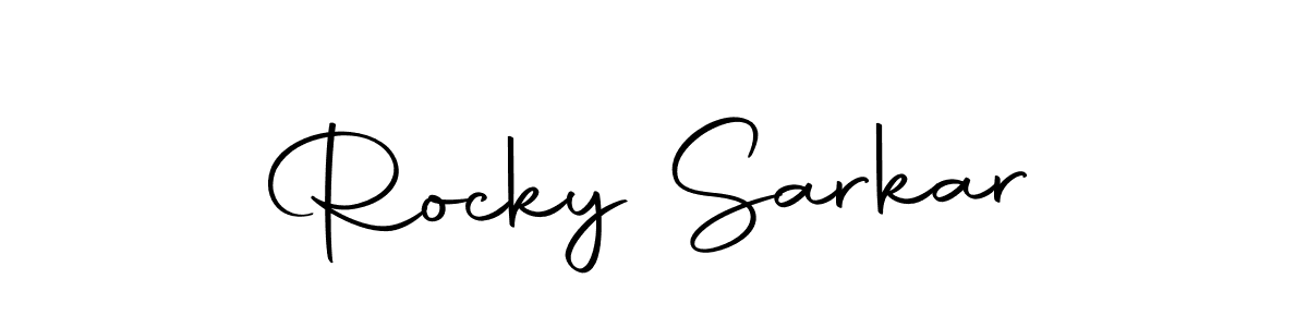 if you are searching for the best signature style for your name Rocky Sarkar. so please give up your signature search. here we have designed multiple signature styles  using Autography-DOLnW. Rocky Sarkar signature style 10 images and pictures png