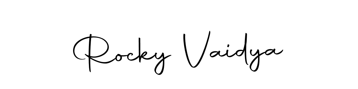 You should practise on your own different ways (Autography-DOLnW) to write your name (Rocky Vaidya) in signature. don't let someone else do it for you. Rocky Vaidya signature style 10 images and pictures png