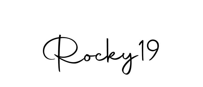 Use a signature maker to create a handwritten signature online. With this signature software, you can design (Autography-DOLnW) your own signature for name Rocky19. Rocky19 signature style 10 images and pictures png