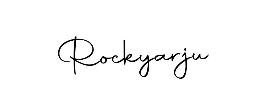 How to make Rockyarju name signature. Use Autography-DOLnW style for creating short signs online. This is the latest handwritten sign. Rockyarju signature style 10 images and pictures png