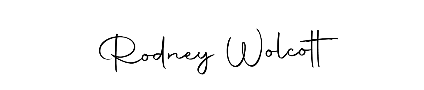 How to make Rodney Wolcott name signature. Use Autography-DOLnW style for creating short signs online. This is the latest handwritten sign. Rodney Wolcott signature style 10 images and pictures png