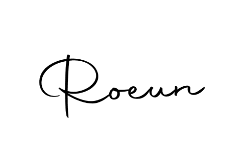 Use a signature maker to create a handwritten signature online. With this signature software, you can design (Autography-DOLnW) your own signature for name Roeun. Roeun signature style 10 images and pictures png