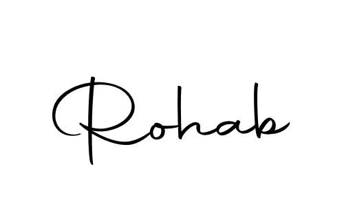 How to make Rohab name signature. Use Autography-DOLnW style for creating short signs online. This is the latest handwritten sign. Rohab signature style 10 images and pictures png