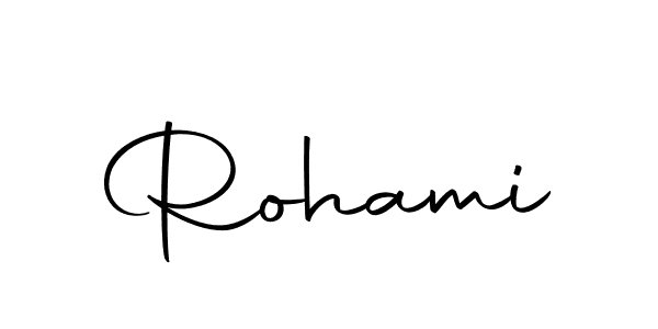 The best way (Autography-DOLnW) to make a short signature is to pick only two or three words in your name. The name Rohami include a total of six letters. For converting this name. Rohami signature style 10 images and pictures png