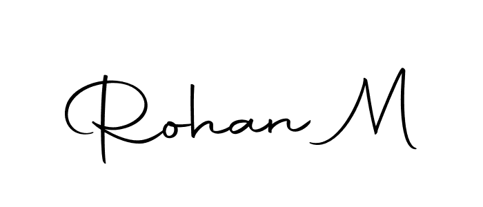 Use a signature maker to create a handwritten signature online. With this signature software, you can design (Autography-DOLnW) your own signature for name Rohan M. Rohan M signature style 10 images and pictures png