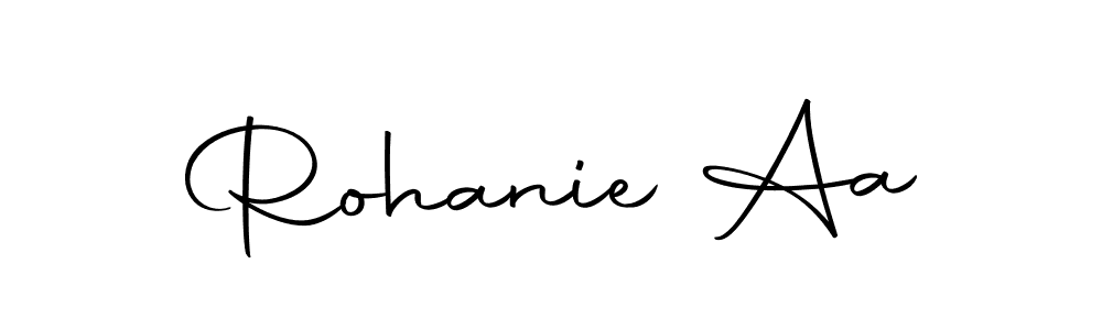 How to make Rohanie Aa name signature. Use Autography-DOLnW style for creating short signs online. This is the latest handwritten sign. Rohanie Aa signature style 10 images and pictures png