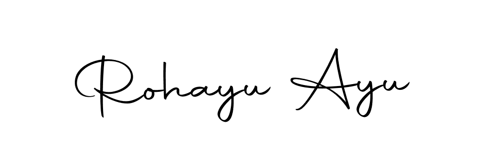 if you are searching for the best signature style for your name Rohayu Ayu. so please give up your signature search. here we have designed multiple signature styles  using Autography-DOLnW. Rohayu Ayu signature style 10 images and pictures png