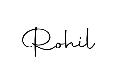 Design your own signature with our free online signature maker. With this signature software, you can create a handwritten (Autography-DOLnW) signature for name Rohil. Rohil signature style 10 images and pictures png