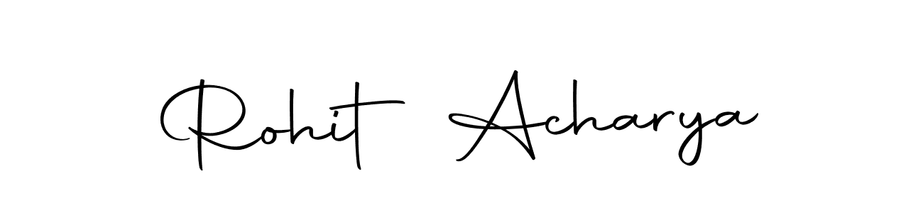 You can use this online signature creator to create a handwritten signature for the name Rohit Acharya. This is the best online autograph maker. Rohit Acharya signature style 10 images and pictures png