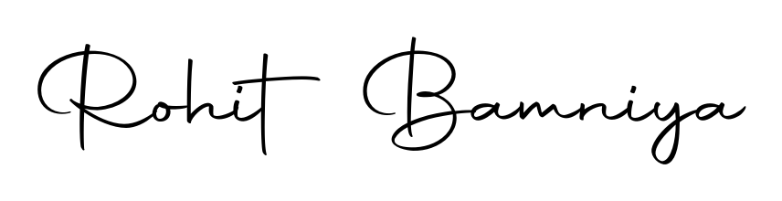 A timeless handwritten aesthetic for Rohit Bamniya. The Autography-DOLnW font gives your signature a handcrafted feel with natural curves. Rohit Bamniya signature style 10 images and pictures png