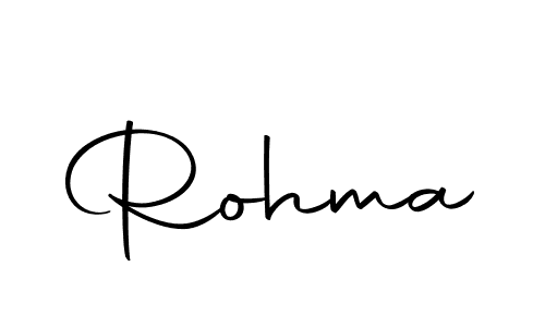 Design your own signature with our free online signature maker. With this signature software, you can create a handwritten (Autography-DOLnW) signature for name Rohma. Rohma signature style 10 images and pictures png