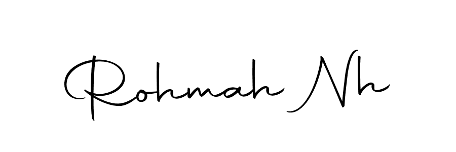 Use a signature maker to create a handwritten signature online. With this signature software, you can design (Autography-DOLnW) your own signature for name Rohmah Nh. Rohmah Nh signature style 10 images and pictures png