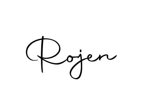 Make a beautiful signature design for name Rojen. With this signature (Autography-DOLnW) style, you can create a handwritten signature for free. Rojen signature style 10 images and pictures png