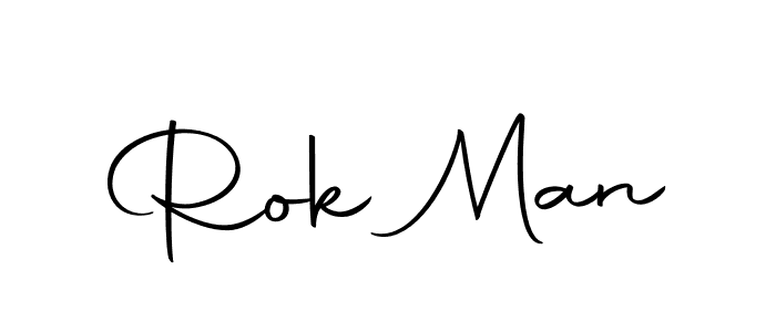 Use a signature maker to create a handwritten signature online. With this signature software, you can design (Autography-DOLnW) your own signature for name Rok Man. Rok Man signature style 10 images and pictures png