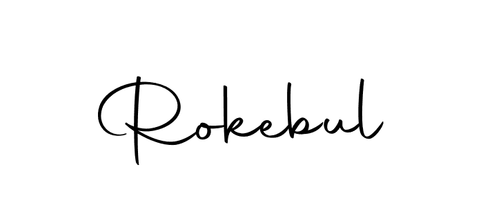 The best way (Autography-DOLnW) to make a short signature is to pick only two or three words in your name. The name Rokebul include a total of six letters. For converting this name. Rokebul signature style 10 images and pictures png