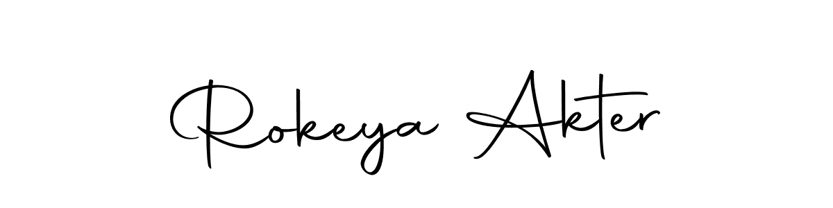 Design your own signature with our free online signature maker. With this signature software, you can create a handwritten (Autography-DOLnW) signature for name Rokeya Akter. Rokeya Akter signature style 10 images and pictures png