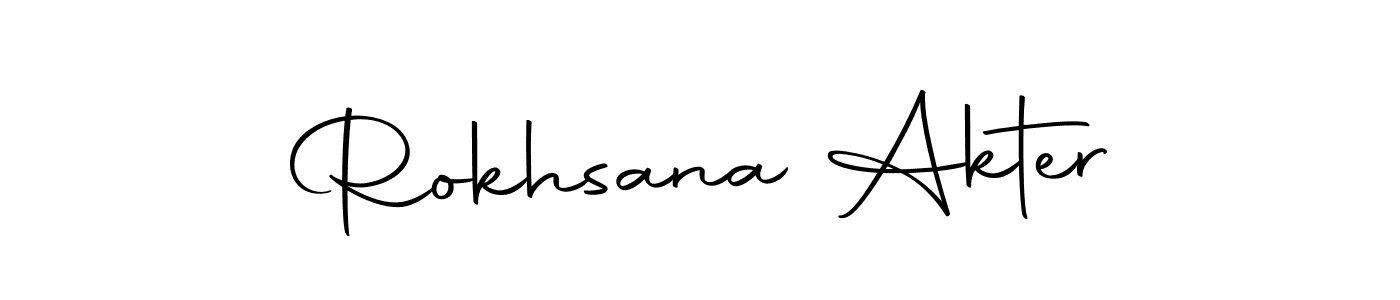 How to make Rokhsana Akter name signature. Use Autography-DOLnW style for creating short signs online. This is the latest handwritten sign. Rokhsana Akter signature style 10 images and pictures png