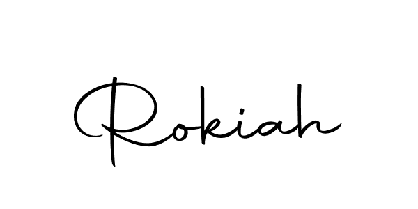 Rokiah stylish signature style. Best Handwritten Sign (Autography-DOLnW) for my name. Handwritten Signature Collection Ideas for my name Rokiah. Rokiah signature style 10 images and pictures png