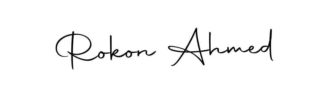 You should practise on your own different ways (Autography-DOLnW) to write your name (Rokon Ahmed) in signature. don't let someone else do it for you. Rokon Ahmed signature style 10 images and pictures png
