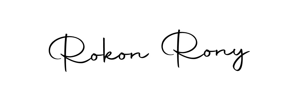 Make a beautiful signature design for name Rokon Rony. With this signature (Autography-DOLnW) style, you can create a handwritten signature for free. Rokon Rony signature style 10 images and pictures png