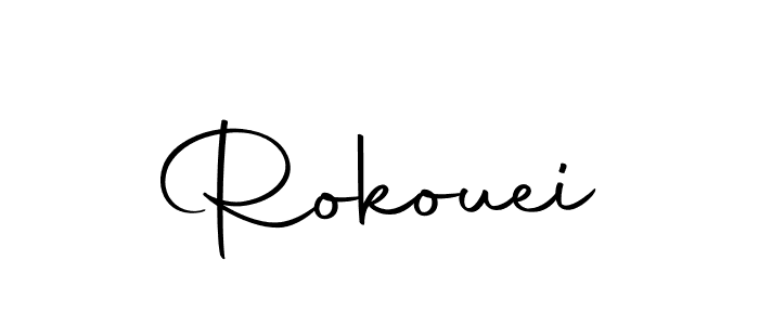 You should practise on your own different ways (Autography-DOLnW) to write your name (Rokouei) in signature. don't let someone else do it for you. Rokouei signature style 10 images and pictures png