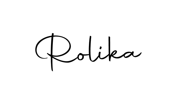 How to make Rolika name signature. Use Autography-DOLnW style for creating short signs online. This is the latest handwritten sign. Rolika signature style 10 images and pictures png