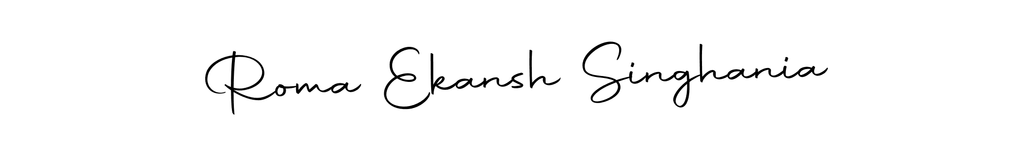 How to make Roma Ekansh Singhania name signature. Use Autography-DOLnW style for creating short signs online. This is the latest handwritten sign. Roma Ekansh Singhania signature style 10 images and pictures png