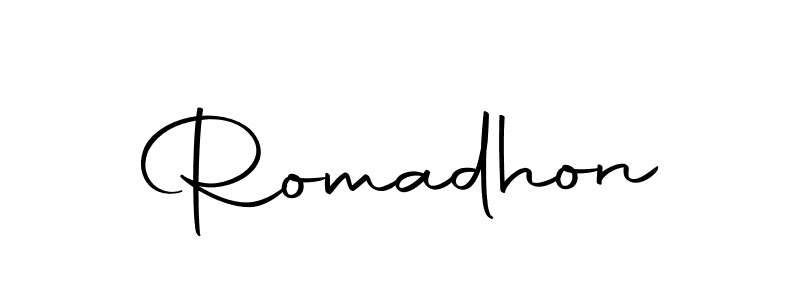 How to make Romadhon signature? Autography-DOLnW is a professional autograph style. Create handwritten signature for Romadhon name. Romadhon signature style 10 images and pictures png