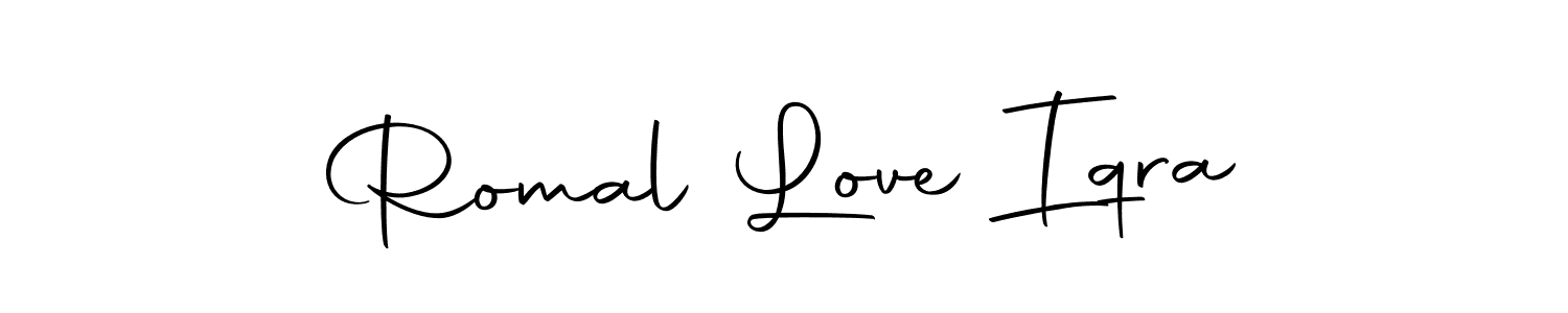 if you are searching for the best signature style for your name Romal Love Iqra. so please give up your signature search. here we have designed multiple signature styles  using Autography-DOLnW. Romal Love Iqra signature style 10 images and pictures png