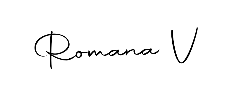 Make a beautiful signature design for name Romana V. Use this online signature maker to create a handwritten signature for free. Romana V signature style 10 images and pictures png