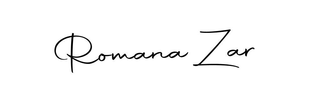 How to make Romana Zar name signature. Use Autography-DOLnW style for creating short signs online. This is the latest handwritten sign. Romana Zar signature style 10 images and pictures png