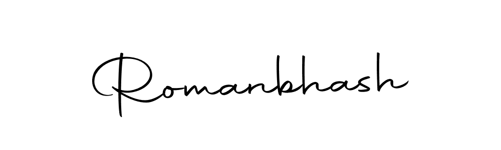 Romanbhash stylish signature style. Best Handwritten Sign (Autography-DOLnW) for my name. Handwritten Signature Collection Ideas for my name Romanbhash. Romanbhash signature style 10 images and pictures png